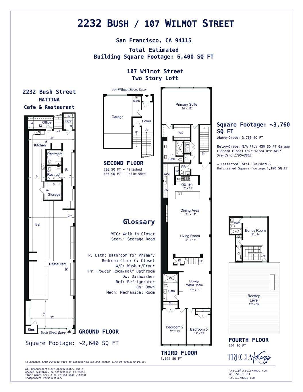 Image 0 107 Wilmot/2232 Bush Street Floor Plans