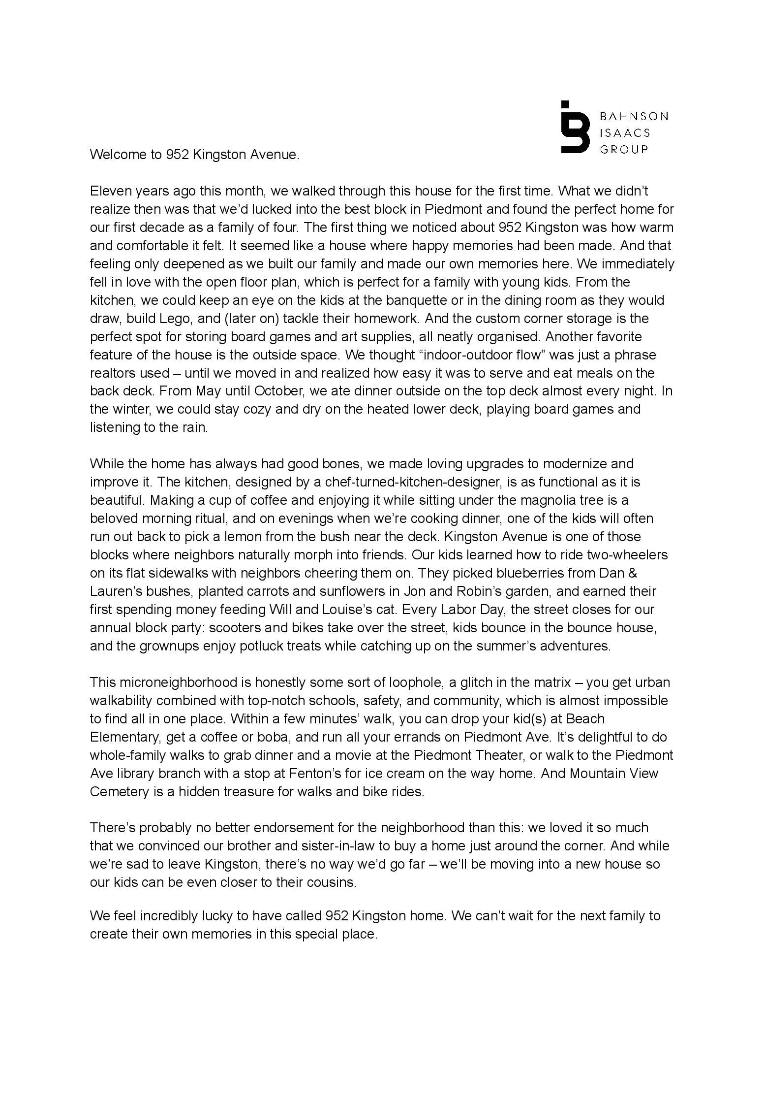 Image 0 A Letter From the Sellers